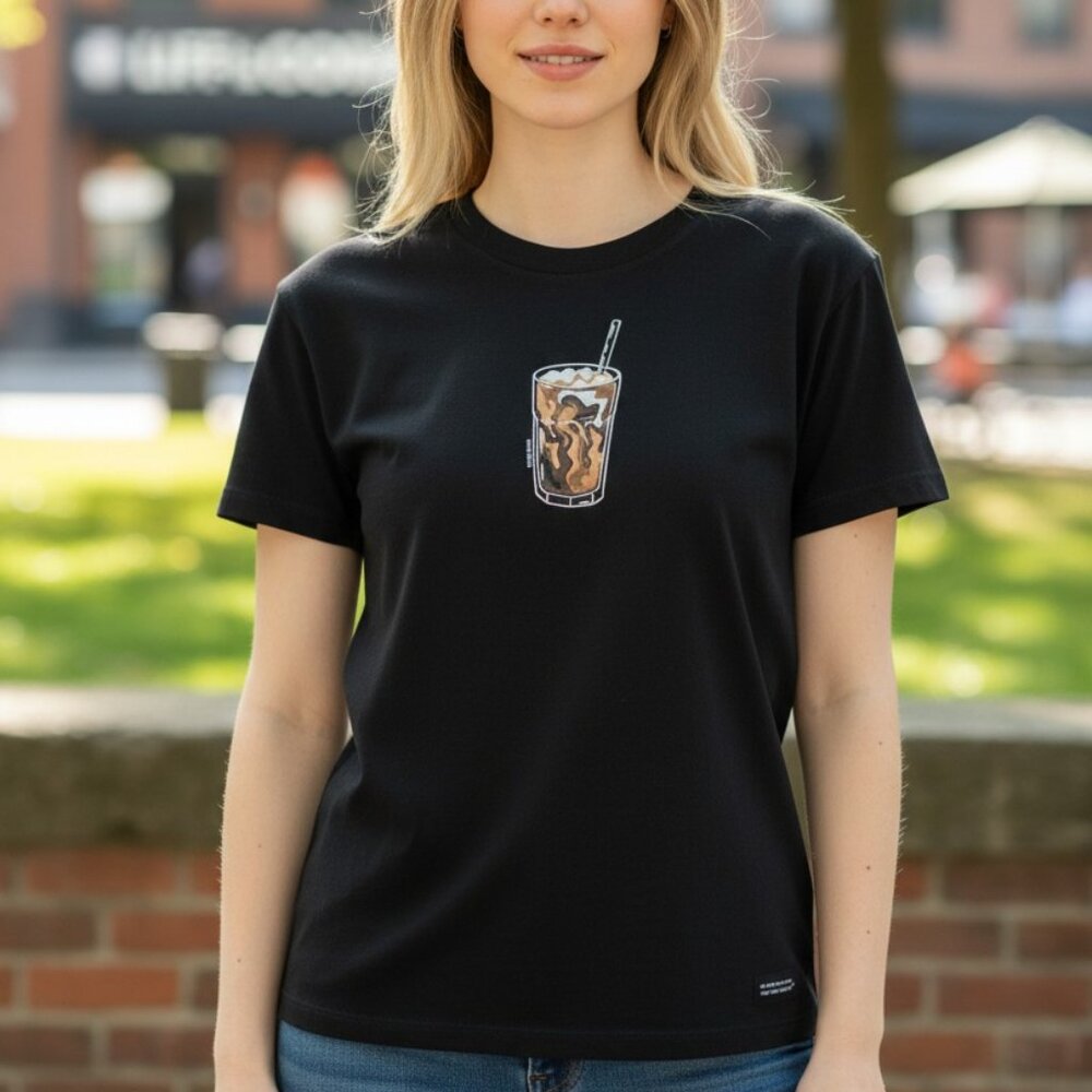 Life is Good Tea Coffee Cold Brew Women's Crusher Crew Tee Shirt